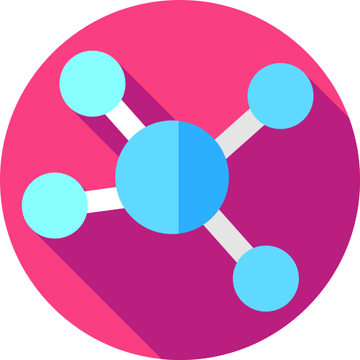 Molecule Flat Circular Flat icon