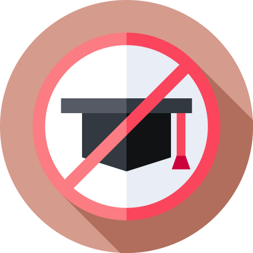 No education Flat Circular Flat icon