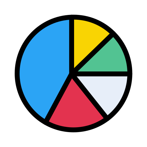 gráfico de pizza Vector Stall Lineal Color Ícone