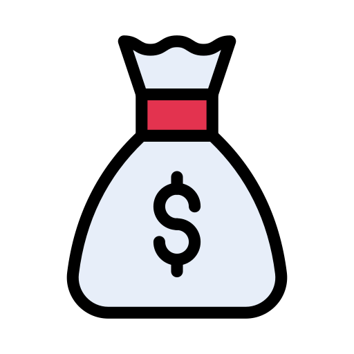 Money bag Vector Stall Lineal Color icon