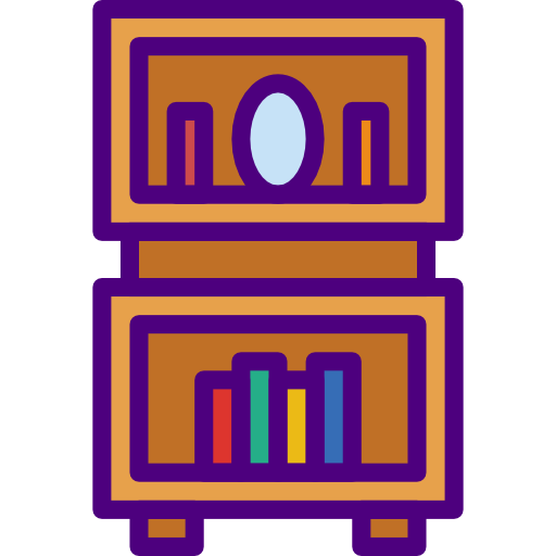 Bookshelf prettycons Lineal Color icon