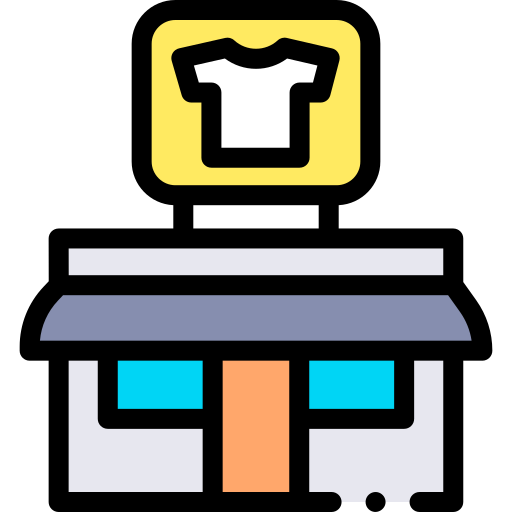 Laundry shop Detailed Rounded Lineal color icon