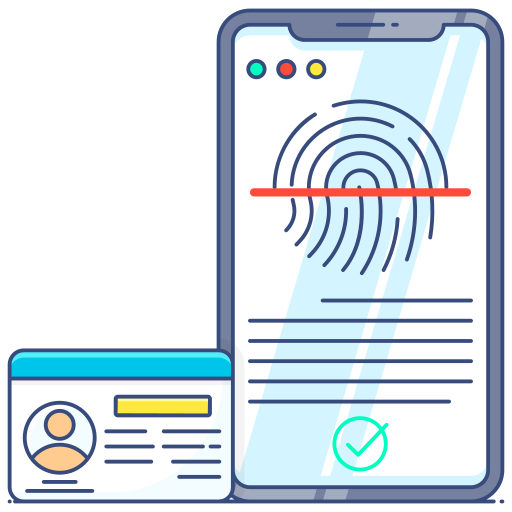 biometrische identificatie Generic Thin Outline Color icoon
