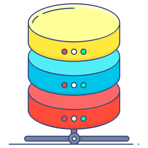 Database Generic Thin Outline Color icon