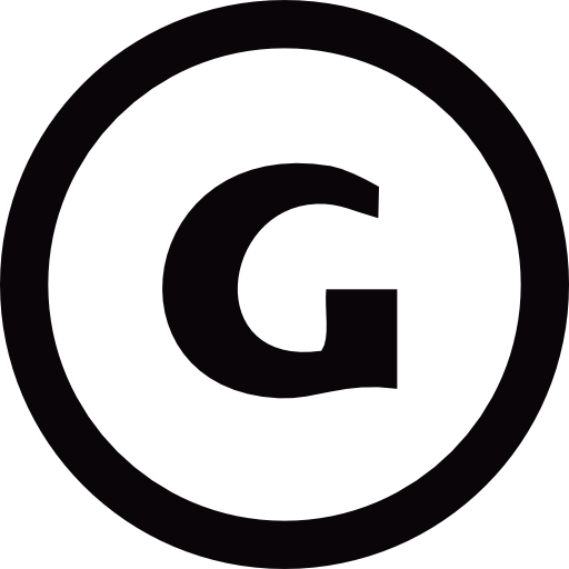 círculo de logotipo g  icono