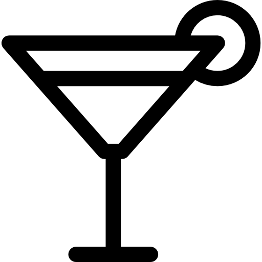 cocktail con fetta d'arancia  icona