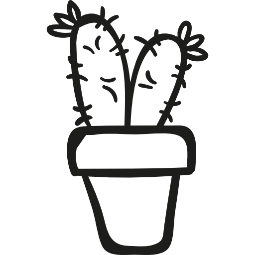鉢の中の 2 つのサボテンの植物  icon