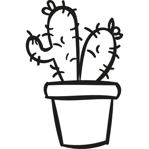 dos cactus en una maceta  icono