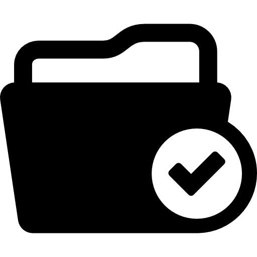 carpeta de marca de verificación  icono