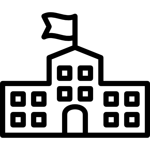 School with a flag  icon