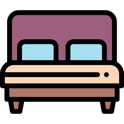 Bed Detailed Rounded Lineal color icon