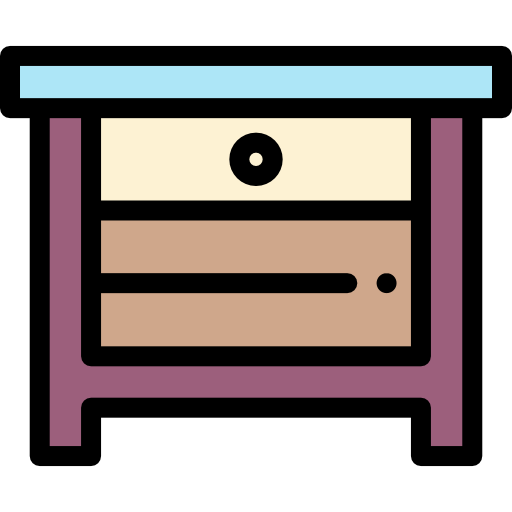Nightstand Detailed Rounded Lineal color icon