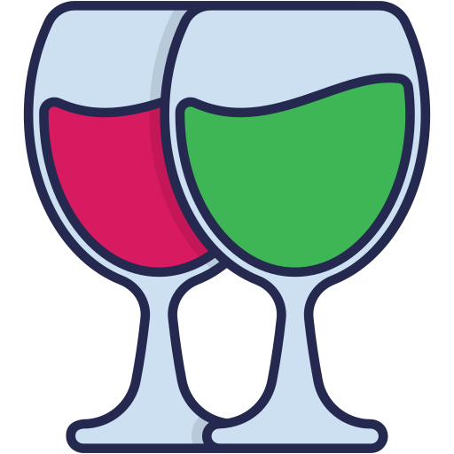 Бокалы для шампанского Generic Outline Color иконка