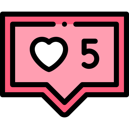 Like instagram heart Detailed Rounded Lineal color icon