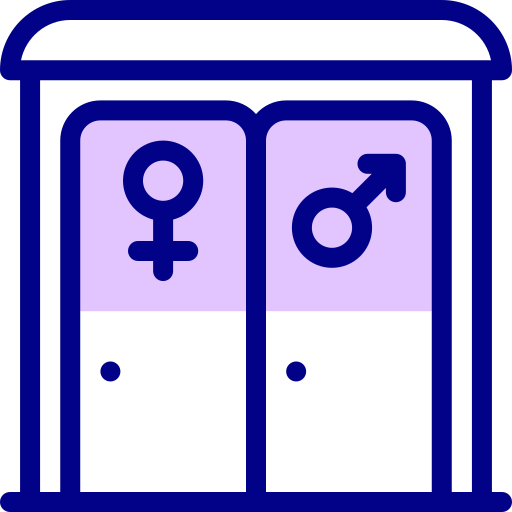 openbaar toilet Detailed Mixed Lineal color icoon