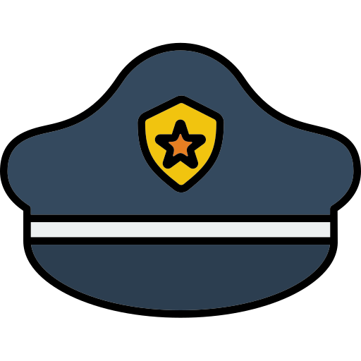 politie hoed Generic Outline Color icoon