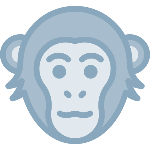 원숭이 Detailed color Lineal color icon