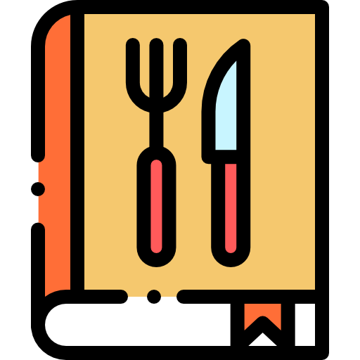 kookboek Detailed Rounded Lineal color icoon