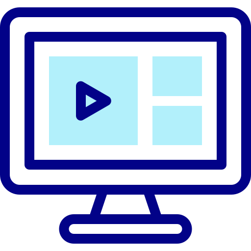 Video streaming Detailed Mixed Lineal color icon