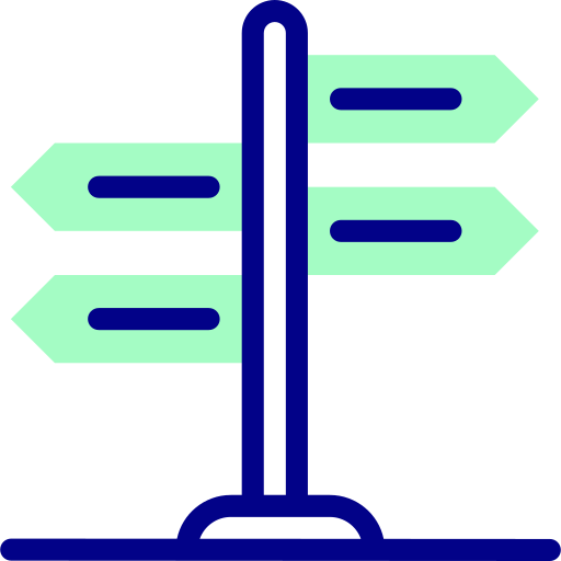 Sign Post Detailed Mixed Lineal color icon