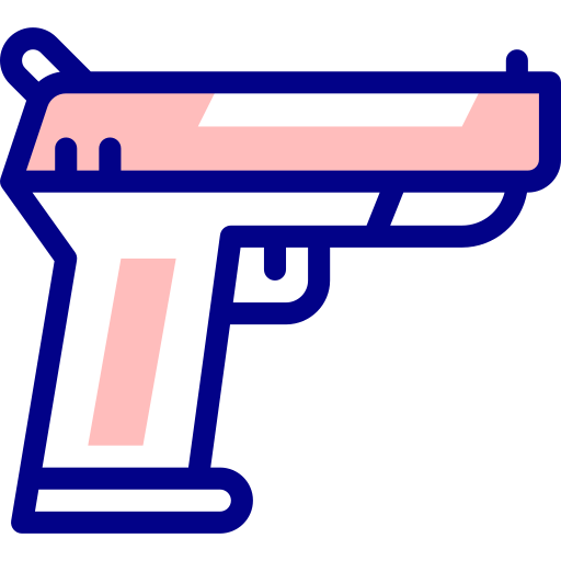 Pistol Detailed Mixed Lineal color icon