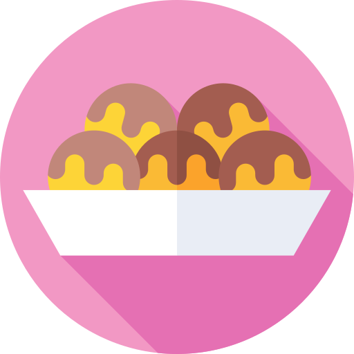takoyaki Flat Circular Flat ikona