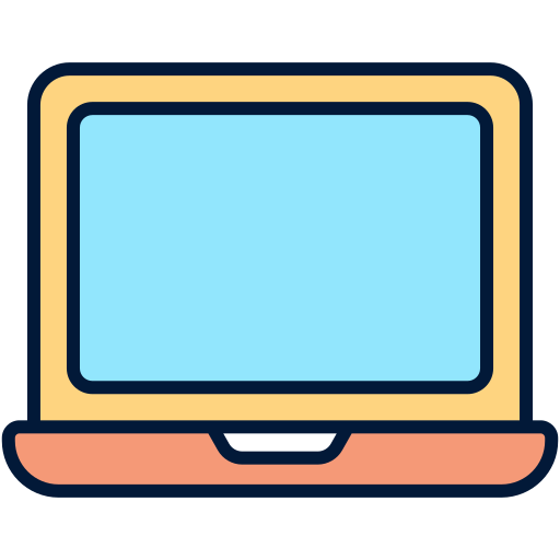 ordenador portátil Generic Outline Color icono