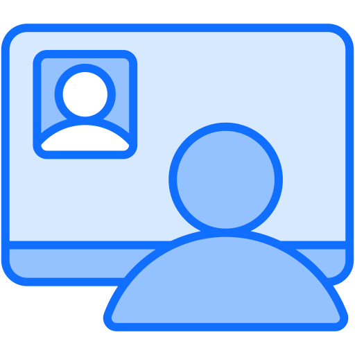 オンライン会議 Generic Blue icon