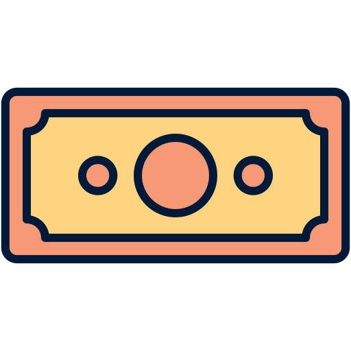 banconota Generic Outline Color icona