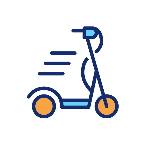 Kick scooter Generic Thin Outline Color icon