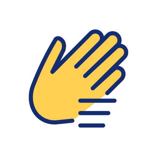 mano que saluda Generic Thin Outline Color icono