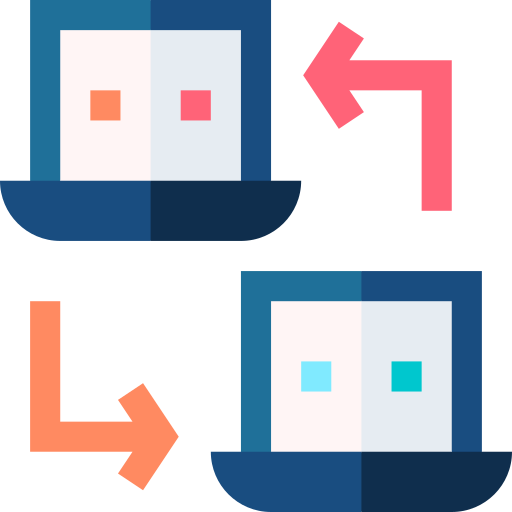 trasferimento dati Basic Straight Flat icona