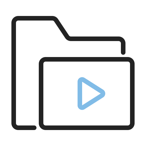 Video folder Generic Outline Color icon