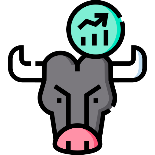 Bull market Detailed Straight Lineal color icon