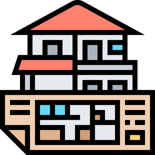 plano de casa Meticulous Lineal Color icono