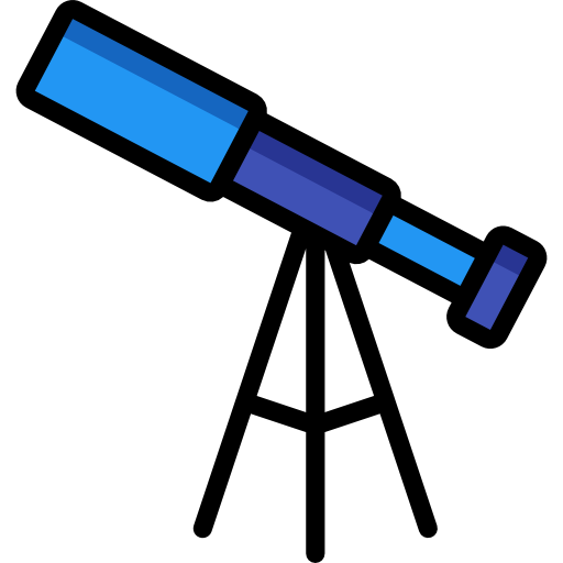 망원경 Basic Mixture Lineal color icon