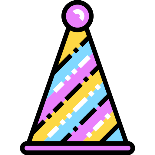 Party hat Detailed Straight Lineal color icon