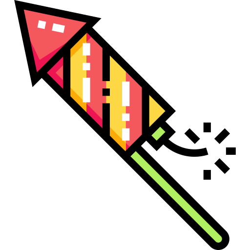 fuochi d'artificio Detailed Straight Lineal color icona