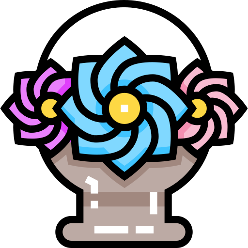 kosz kwiatów Detailed Straight Lineal color ikona
