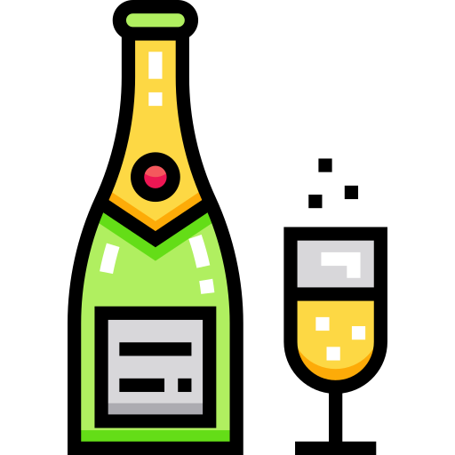 шампанское Detailed Straight Lineal color иконка