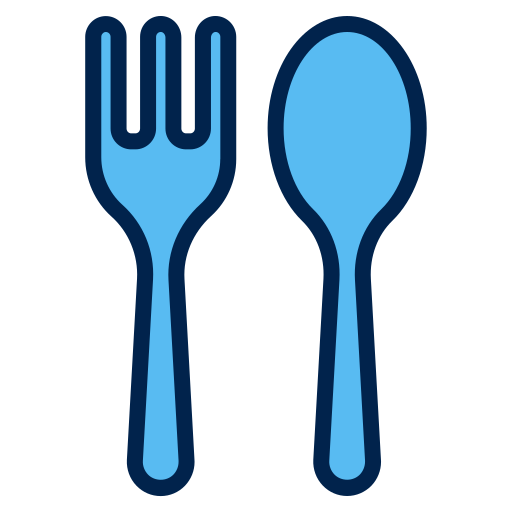 Spoon and fork Generic Blue icon