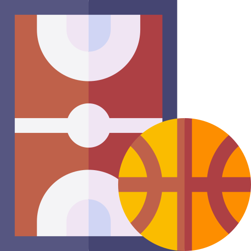 cancha de baloncesto Basic Straight Flat icono