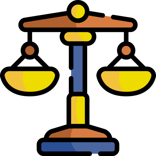 Échelle de justice Kawaii Lineal color Icône