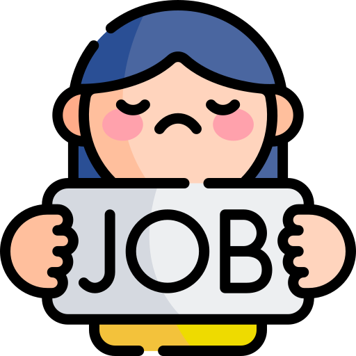 werkloos Kawaii Lineal color icoon