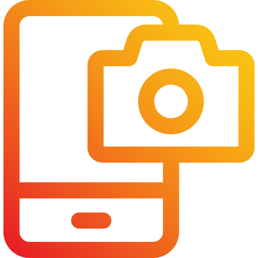 fotocamera del telefono Generic Gradient icona