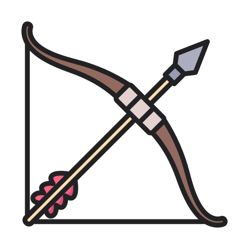 Bow and arrow Generic Outline Color icon