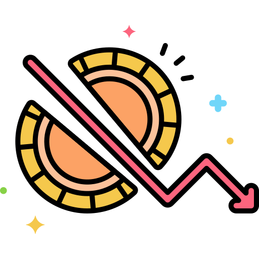 zmniejszenie o połowę Flaticons Lineal Color ikona