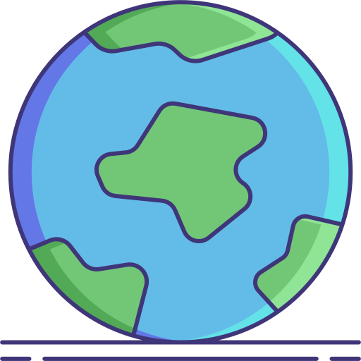 wereldbol Flaticons Lineal Color icoon