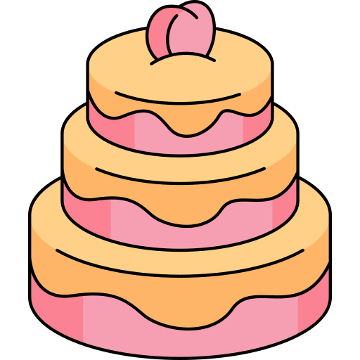 bolo de casamento Generic Thin Outline Color Ícone