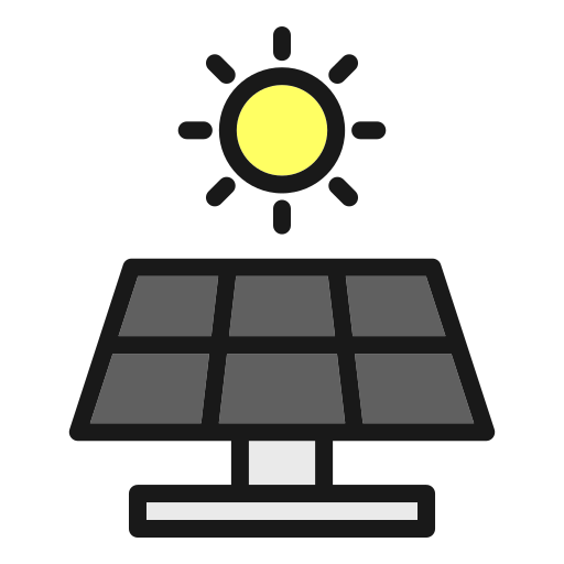 panel słoneczny Generic Outline Color ikona